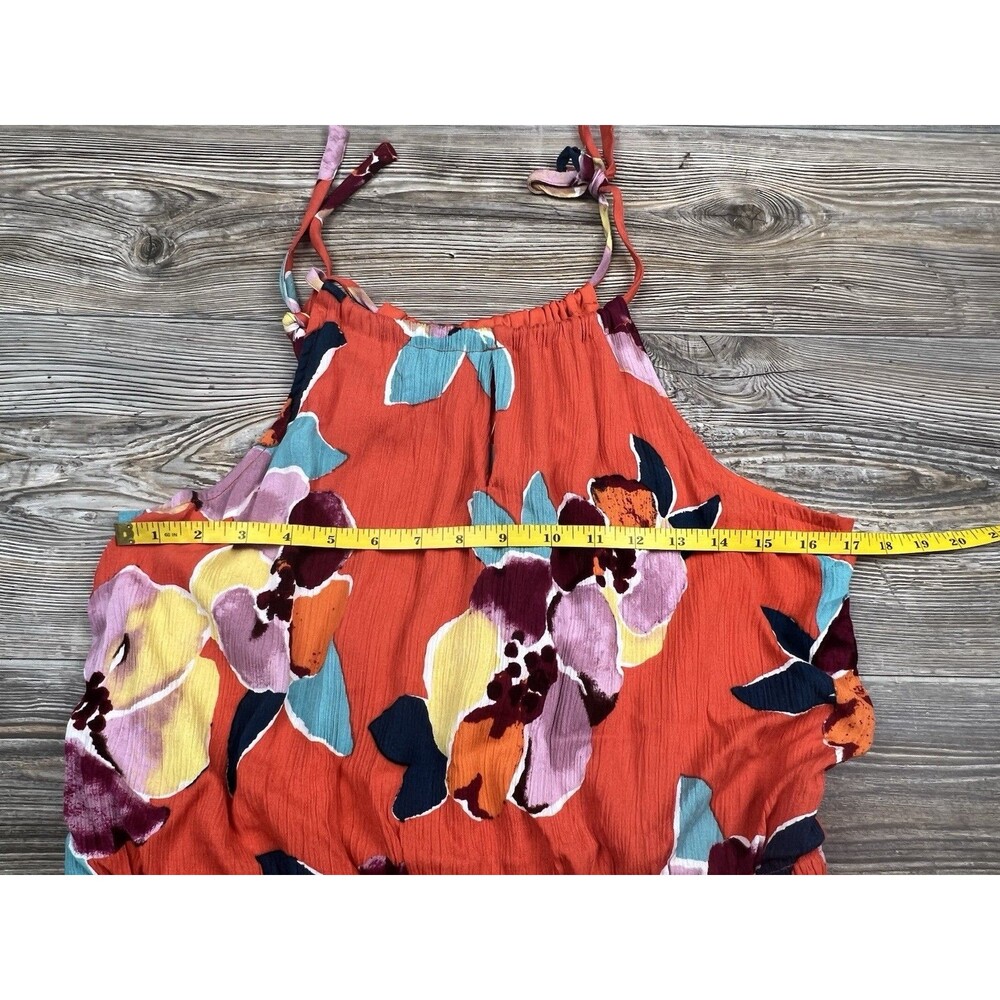 NWT Maurice’s Orange Floral Print Halter Top Sharkbite Hem‎ Maxi Dress Size MED - Picture 10 of 16
